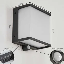 Applique Solaire Burseryd Led Noir, 1 Lumiere, Detecteur De Mouvement