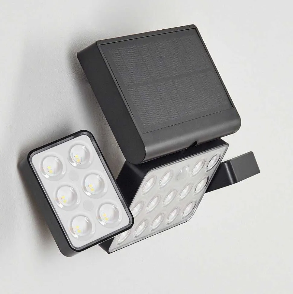 Applique Solaire Estampes Led Anthracite, 1 Lumiere, Detecteur De Mouvement