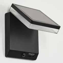 Applique Solaire Lonquimai Led Noir, 1 Lumiere, Detecteur De Mouvement