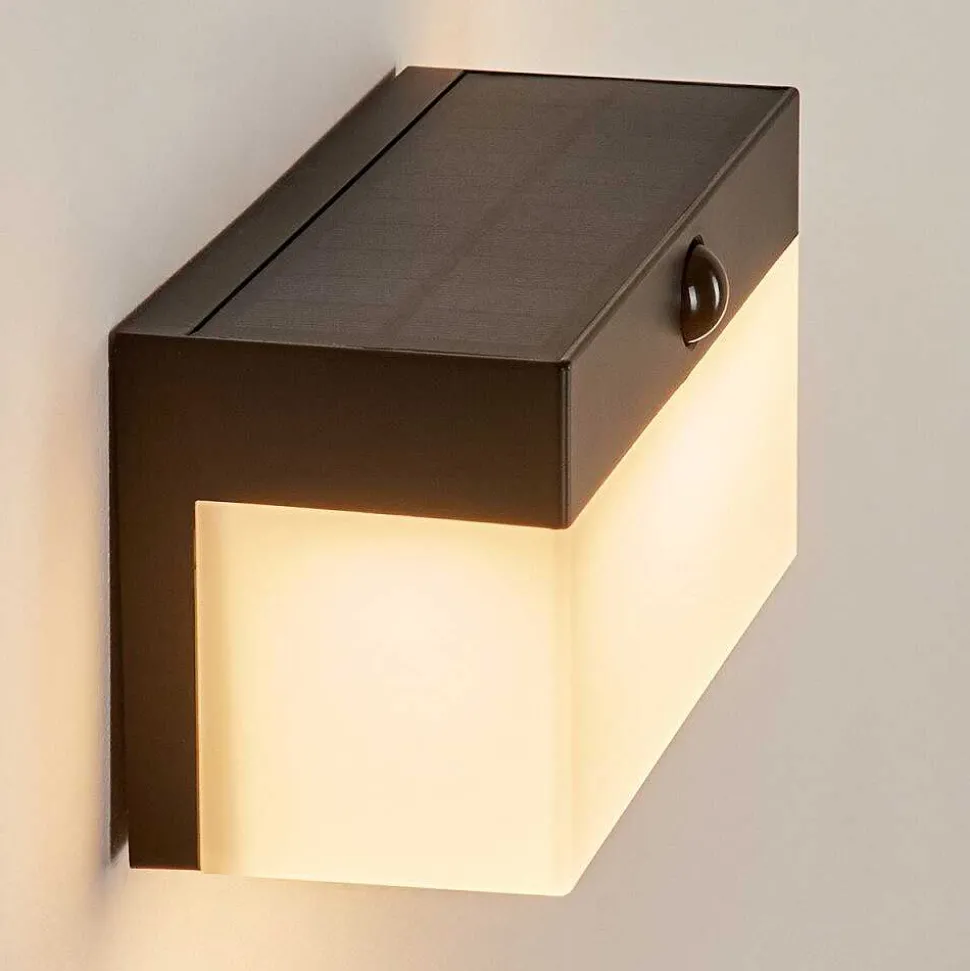 Applique Solaire Malalhue Led Noir, 1 Lumiere, Detecteur De Mouvement