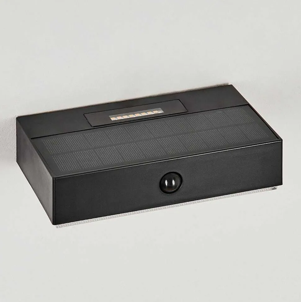 Applique Solaire Seilhac Led Noir, 1 Lumiere, Detecteur De Mouvement