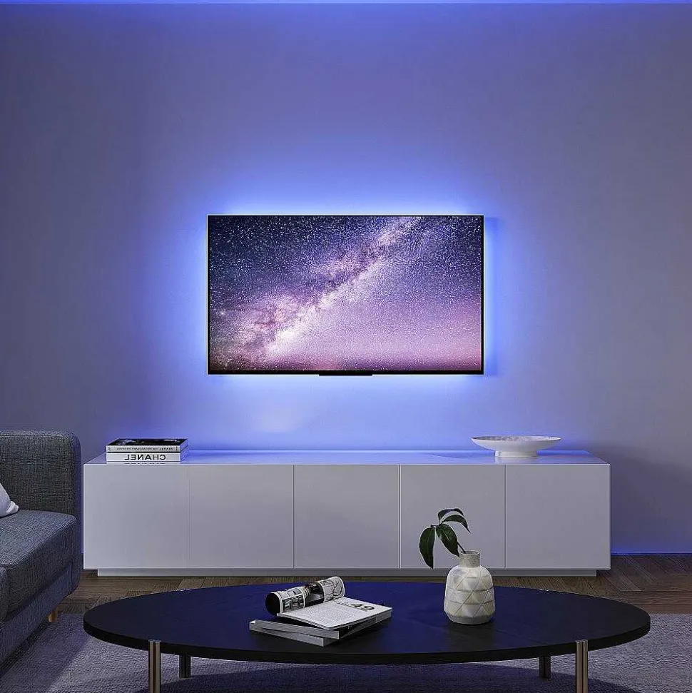 Bande Led Reality Screen Noir, 1 Lumiere, Telecommandes, Changeur De Couleurs