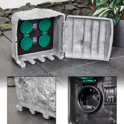 Bloc De Prises Électriques D'Exterieur Tinu Noir