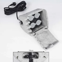 Bloc De Prises Électriques D'Exterieur Tinu Noir, Pierre