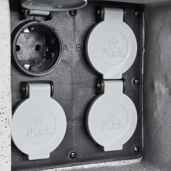 Bloc De Prises Électriques D'Exterieur Tinu Noir, Pierre