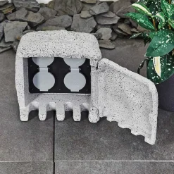 Bloc De Prises Électriques D'Exterieur Tinu Noir, Pierre