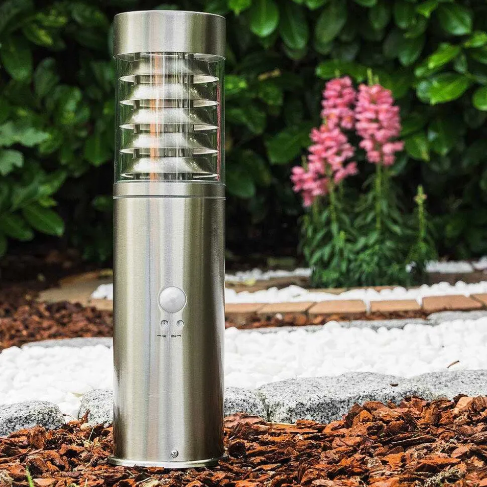 Borne D'Éclairage Dakar Acier Inoxydable, 1 Lumiere, Detecteur De Mouvement