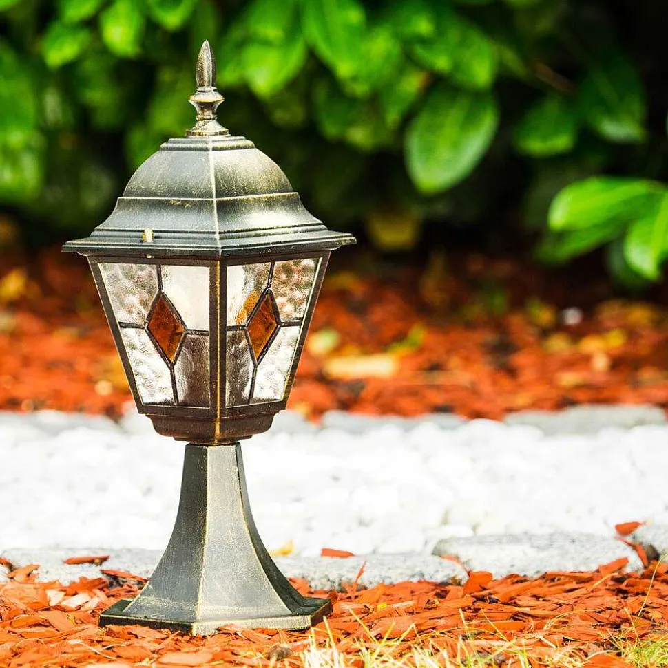 Borne Lumineuse Antibes Brun Dore, 1 Lumiere