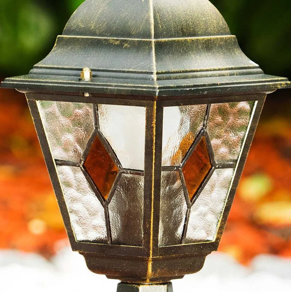 Borne Lumineuse Antibes Brun Dore, 1 Lumiere