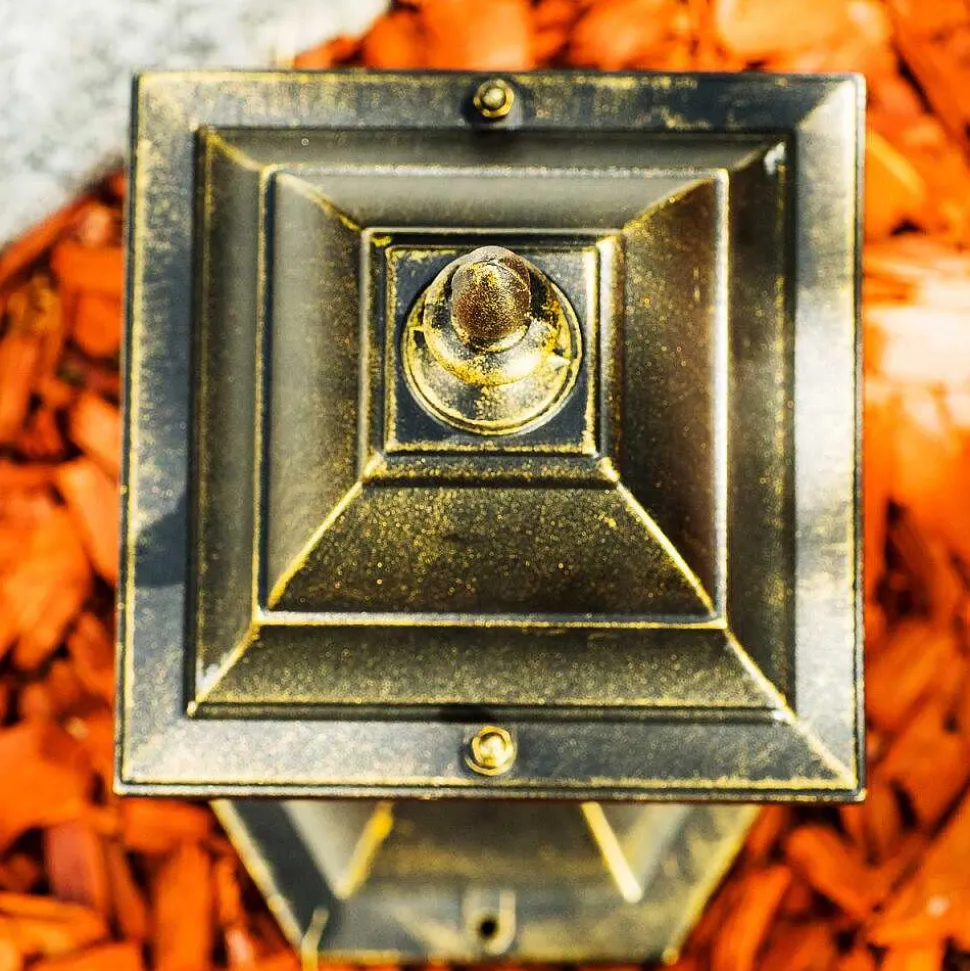 Borne Lumineuse Antibes Brun Dore, 1 Lumiere