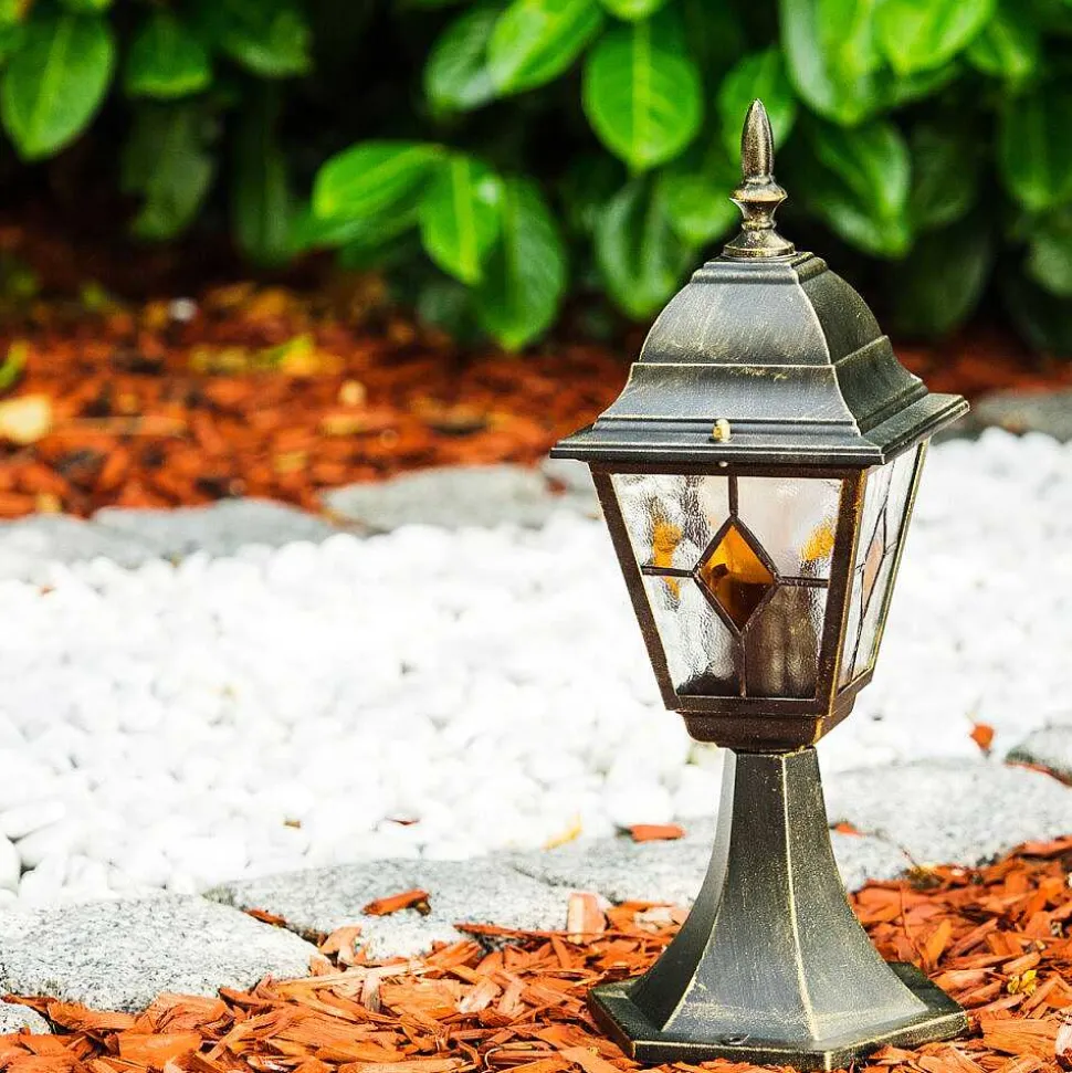 Borne Lumineuse Antibes Brun Dore, 1 Lumiere