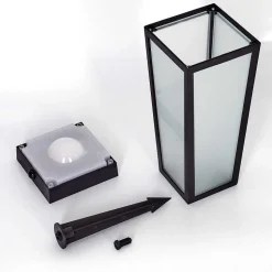 Borne Lumineuse Begg Led Noir, 1 Lumiere, Detecteur De Mouvement, Changeur De Couleurs