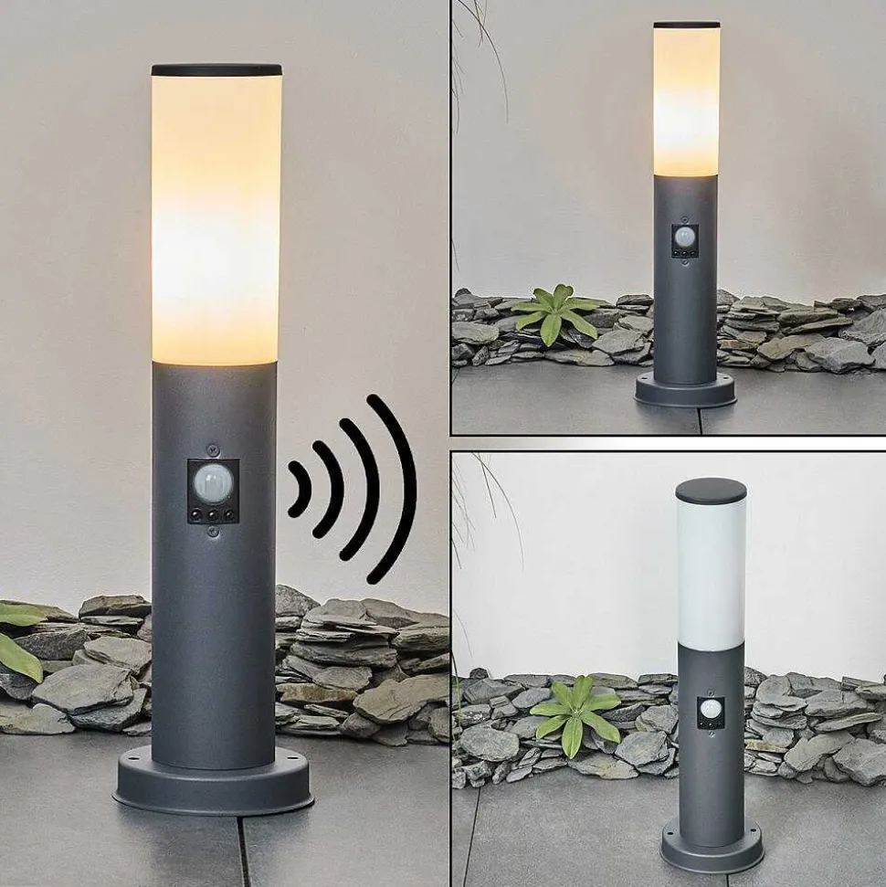 Borne Lumineuse Caserta Anthracite, 1 Lumiere, Detecteur De Mouvement