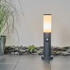 Borne Lumineuse Caserta Anthracite, 1 Lumiere, Detecteur De Mouvement