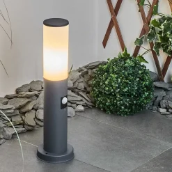 Borne Lumineuse Caserta Anthracite, 1 Lumiere, Detecteur De Mouvement