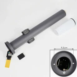 Borne Lumineuse Caserta Anthracite, 1 Lumiere