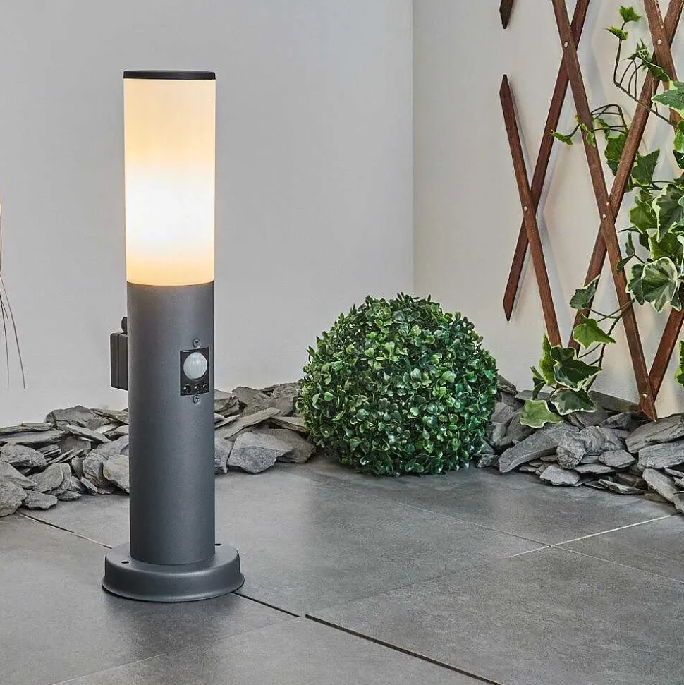 Borne Lumineuse Caserta Anthracite, 1 Lumiere, Detecteur De Mouvement