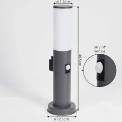 Borne Lumineuse Caserta Anthracite, 1 Lumiere, Detecteur De Mouvement