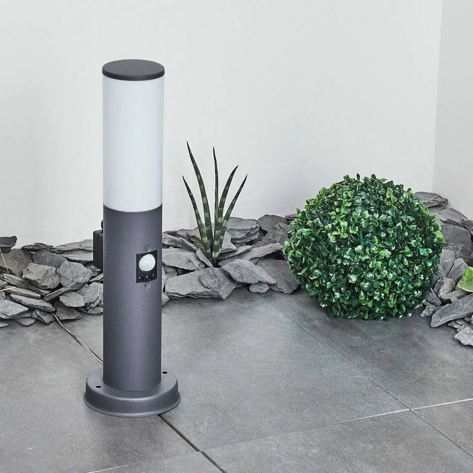 Borne Lumineuse Caserta Anthracite, 1 Lumiere, Detecteur De Mouvement