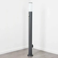 Borne Lumineuse Caserta Anthracite, 1 Lumiere, Detecteur De Mouvement