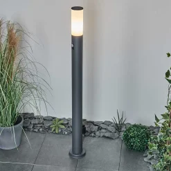 Borne Lumineuse Caserta Anthracite, 1 Lumiere, Detecteur De Mouvement