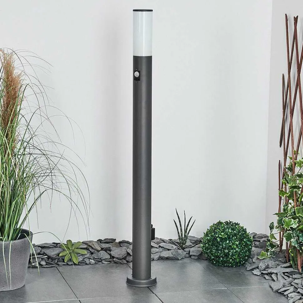 Borne Lumineuse Caserta Anthracite, 1 Lumiere, Detecteur De Mouvement