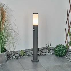 Borne Lumineuse Caserta Anthracite, 1 Lumiere, Detecteur De Mouvement