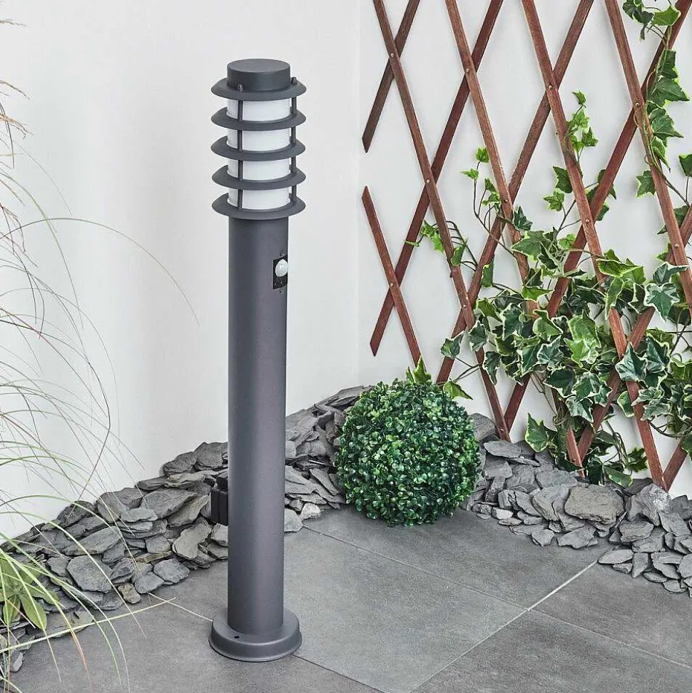 Borne Lumineuse Caserta Anthracite, 1 Lumiere, Detecteur De Mouvement