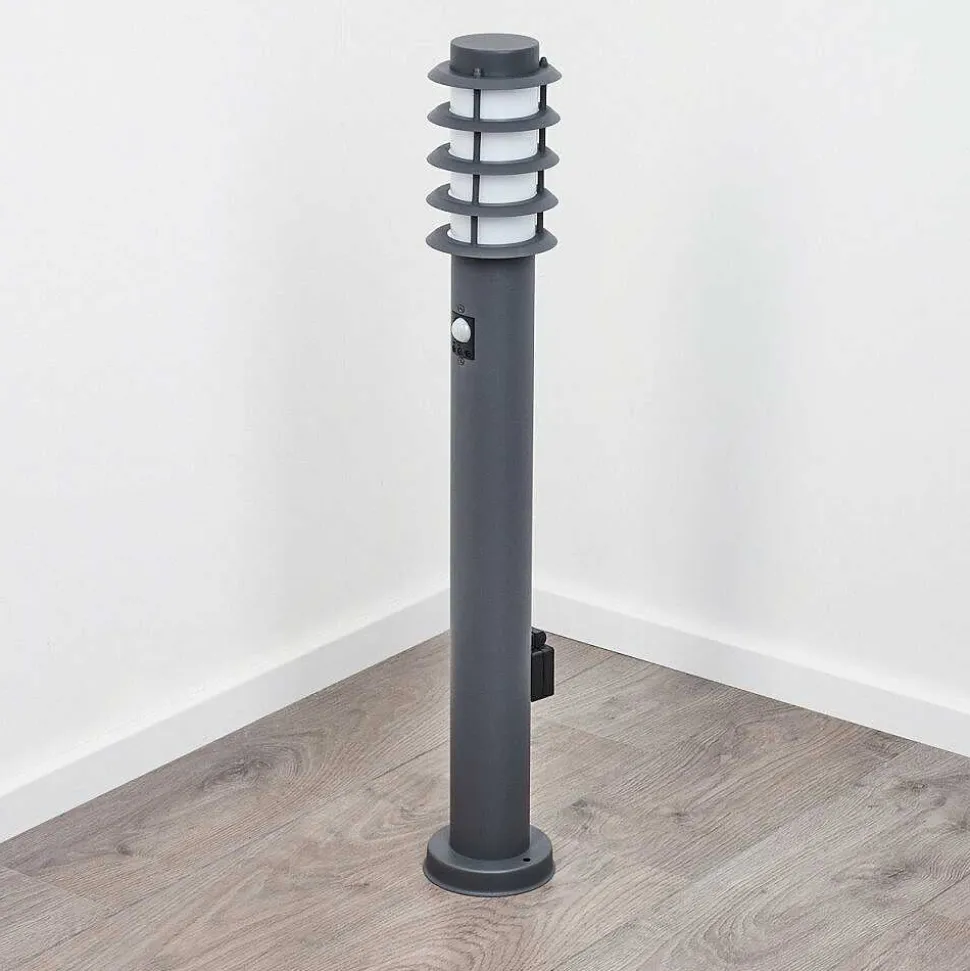 Borne Lumineuse Caserta Anthracite, 1 Lumiere, Detecteur De Mouvement