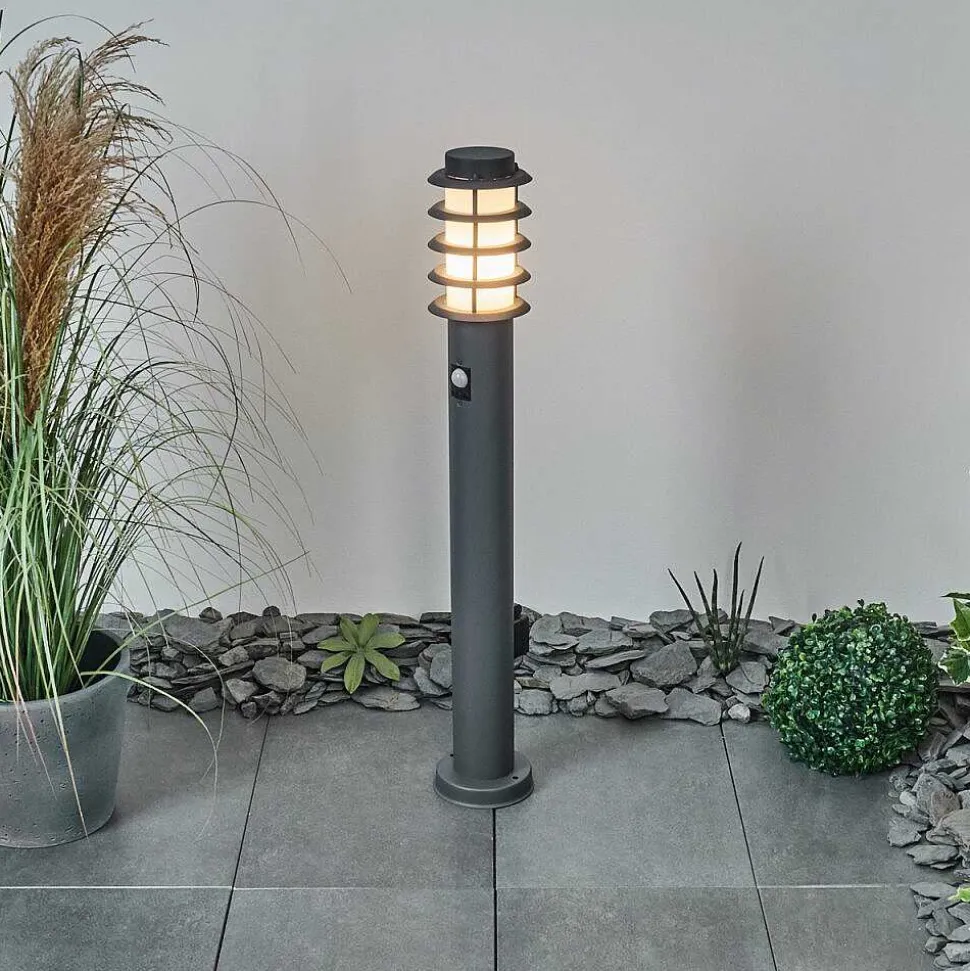 Borne Lumineuse Caserta Anthracite, 1 Lumiere, Detecteur De Mouvement