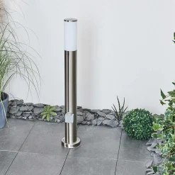 Borne Lumineuse Caserta Nickel Mat, 1 Lumiere