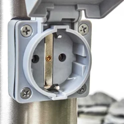 Borne Lumineuse Caserta Nickel Mat, 1 Lumiere, Detecteur De Mouvement