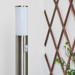 Borne Lumineuse Caserta Nickel Mat, 1 Lumiere, Detecteur De Mouvement