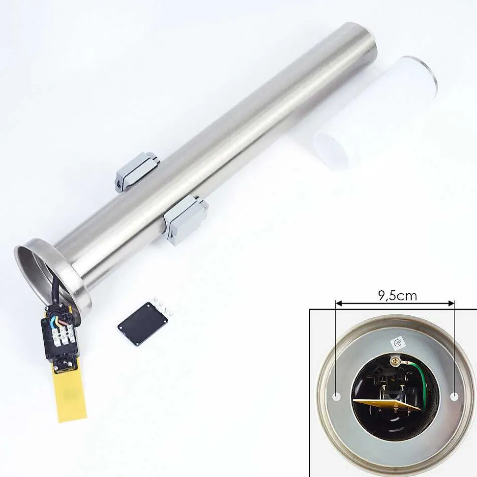 Borne Lumineuse Caserta Nickel Mat, 1 Lumiere