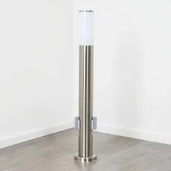 Borne Lumineuse Caserta Nickel Mat, 1 Lumiere