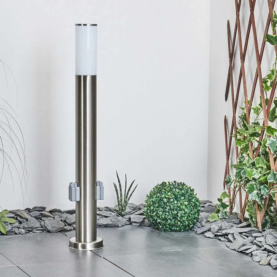 Borne Lumineuse Caserta Nickel Mat, 1 Lumiere