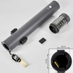 Borne Lumineuse Dakar Anthracite, 1 Lumiere, Detecteur De Mouvement