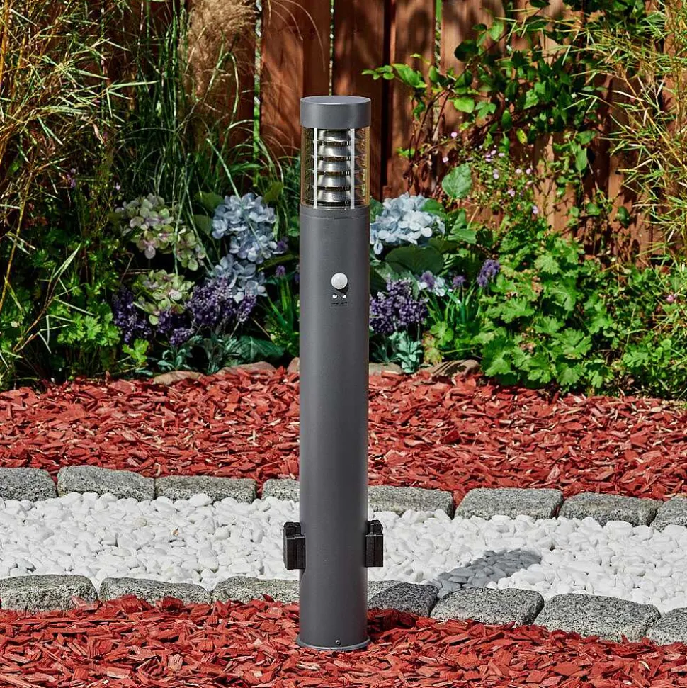Borne Lumineuse Dakar Anthracite, 1 Lumiere, Detecteur De Mouvement