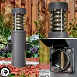 Borne Lumineuse Dakar Anthracite, 1 Lumiere