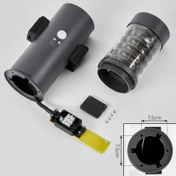 Borne Lumineuse Dakar Anthracite, 1 Lumiere, Detecteur De Mouvement