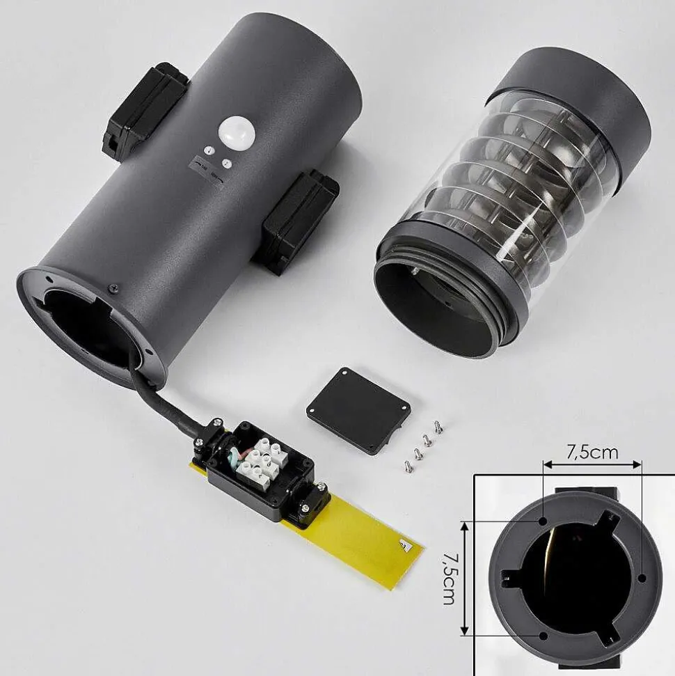 Borne Lumineuse Dakar Anthracite, 1 Lumiere, Detecteur De Mouvement