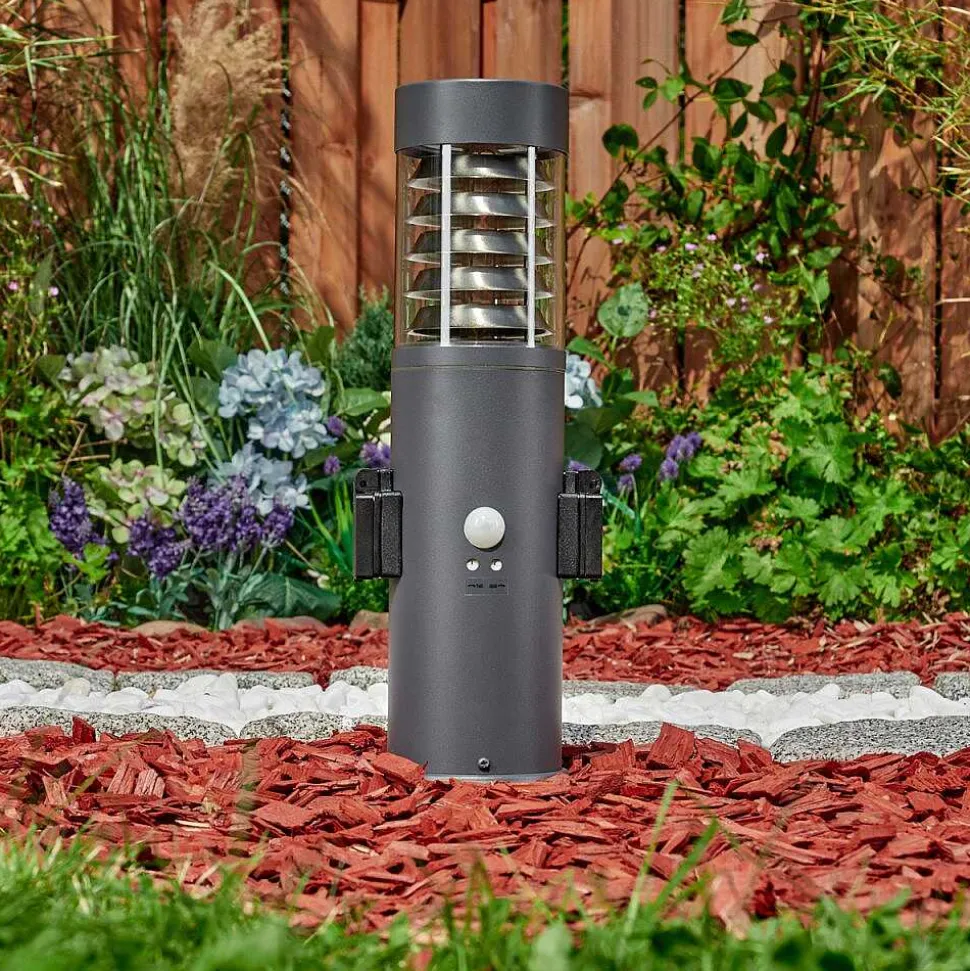 Borne Lumineuse Dakar Anthracite, 1 Lumiere, Detecteur De Mouvement