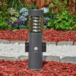 Borne Lumineuse Dakar Anthracite, 1 Lumiere, Detecteur De Mouvement