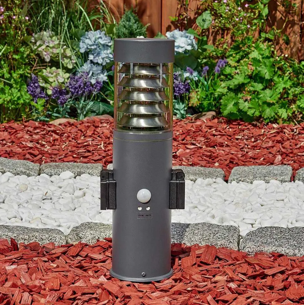 Borne Lumineuse Dakar Anthracite, 1 Lumiere, Detecteur De Mouvement