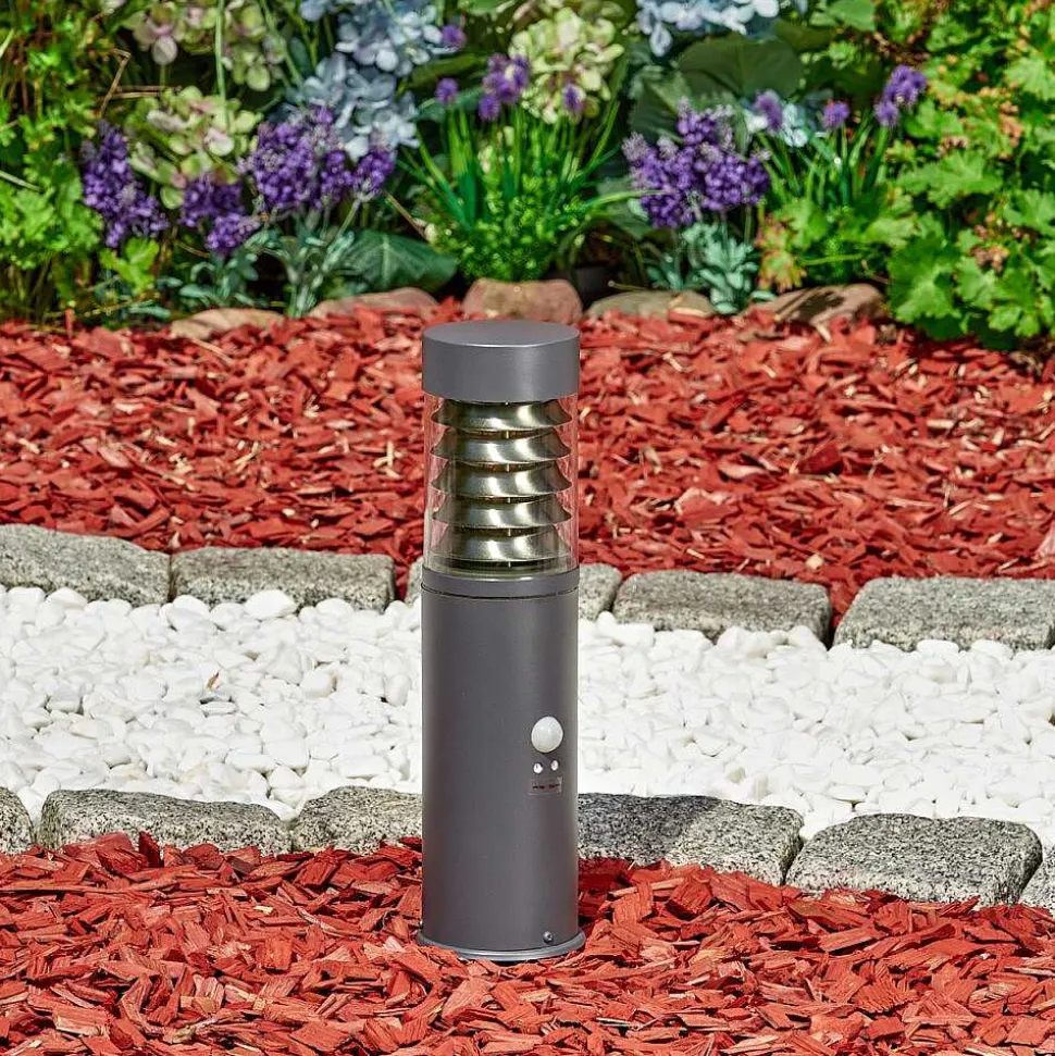 Borne Lumineuse Dakar Anthracite, 1 Lumiere, Detecteur De Mouvement