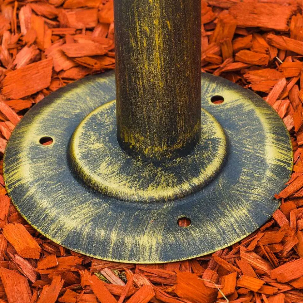 Borne Lumineuse Fox Vieux Laiton, Noir Dore, 1 Lumiere