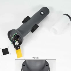 Borne Lumineuse Gaborone Anthracite, 1 Lumiere, Detecteur De Mouvement