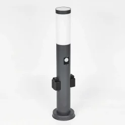 Borne Lumineuse Gaborone Anthracite, 1 Lumiere, Detecteur De Mouvement