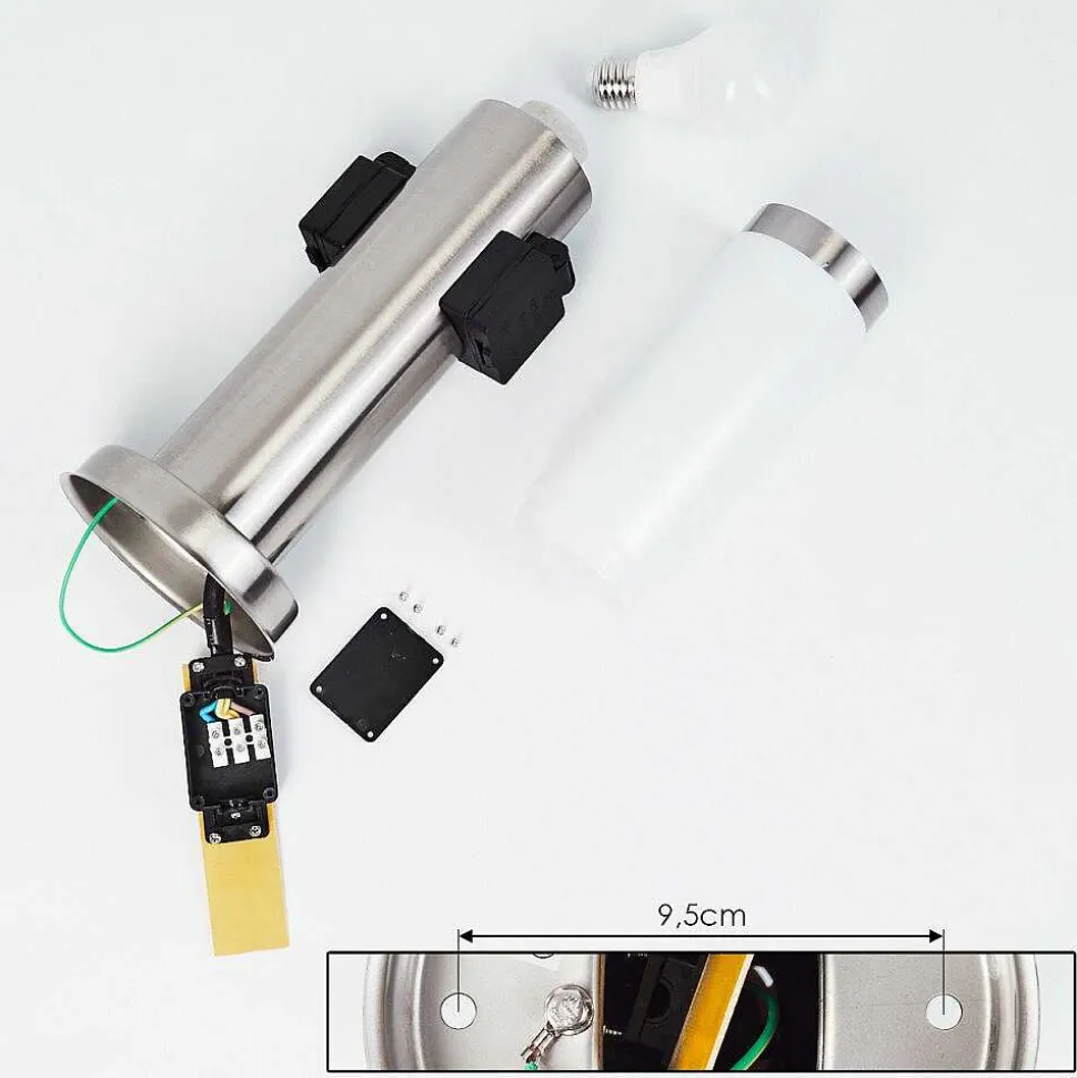 Borne Lumineuse Gaborone Led Nickel Mat, 1 Lumiere