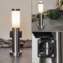 Borne Lumineuse Gaborone Led Nickel Mat, 1 Lumiere